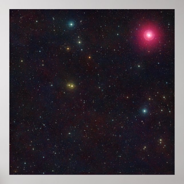 Wide Field View Constellation Cetus Star Cluster Poster (Front)