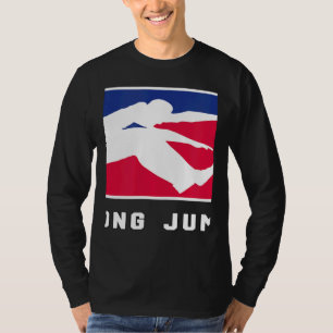 Wide jump athletics sport long spring training T-Shirt