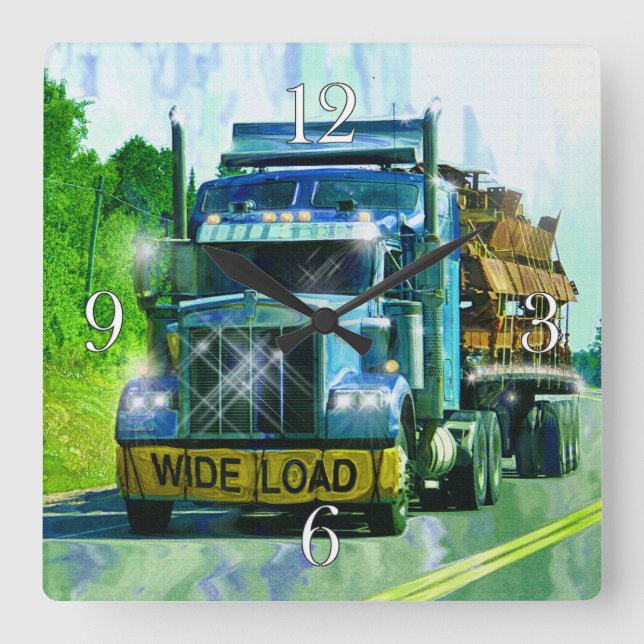 WIDE LOAD Freight Truck Haulage Trucker Wall Clock (Front)