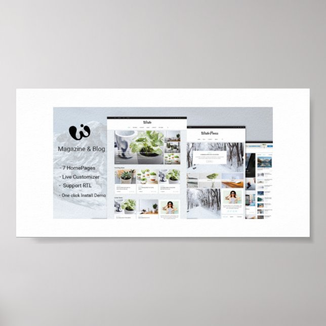 Wide - Magazine & Blog WordPress Themes Poster (Front)