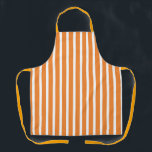 Wide Orange White Stripes Apron<br><div class="desc">Size: All-Over Print Apron, Medium 26"x30" Whether you are cooking at home, hosting a summer BBQ, or creating arts & crafts- do so in style with our fully customizable aprons! Made of a top quality polyester, our fully sublimation designs will definitely make a great impression on your guests. Available in...</div>