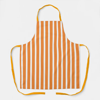Wide Orange White Stripes Apron