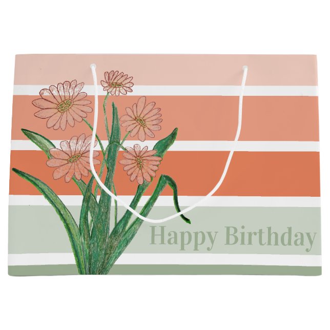 Wide Pastel Stripe Large Gift Bag (Front)
