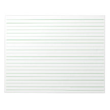 Wide Rule Green Lined Paper Landscape Orientation