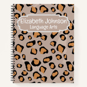 Wide Ruled Leopard Print Spiral Notebook
