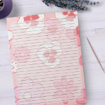 Wide Ruled Retro Pink Mid Century Vintage Floral Notepad<br><div class="desc">Wide Ruled Notepad - Standard Letter Size Pages - 8.5" X 11"  Lined with Black Wide Rule Lines on Each Page for Easy Writing - One Sided Notebook Paper - This design features a retro pink and mid century vintage floral 1960s wallpaper design.</div>