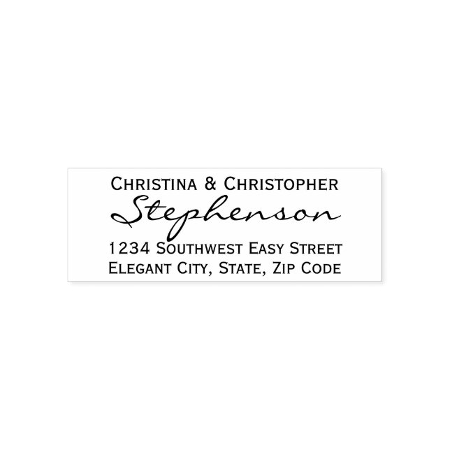 Wide Script Custom Return Address Stamp (Design)