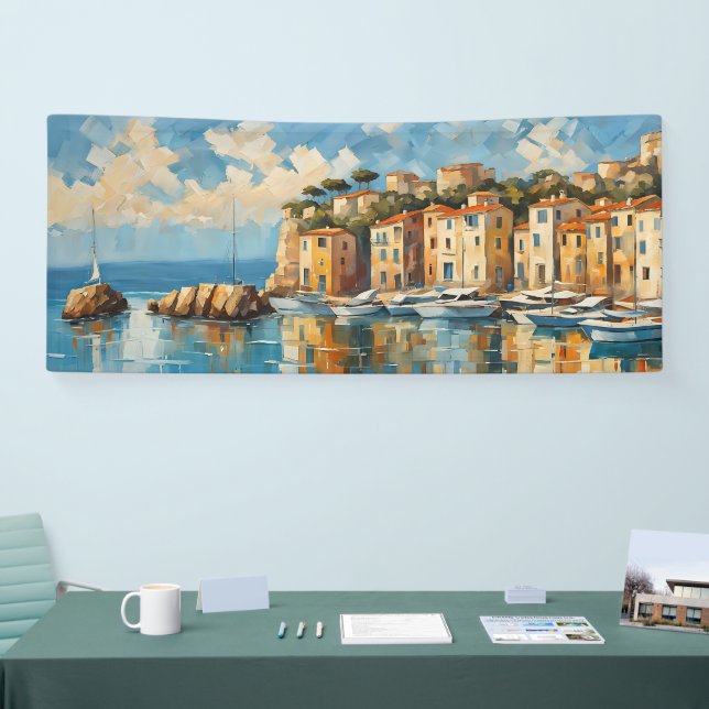 Wide Seascape Mediterranean Ancient Harbour        Banner (Tradeshow)