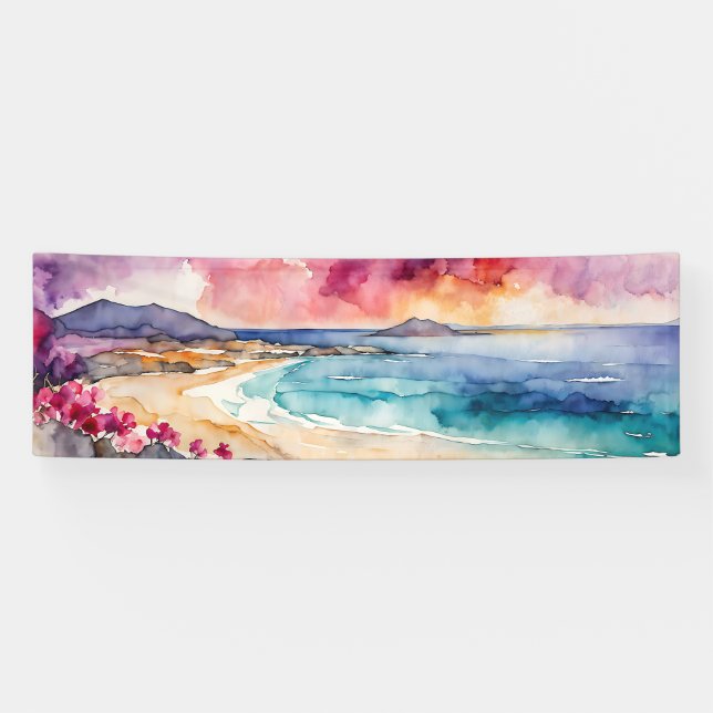 Wide Seascape Mediterranean Purple Serenity      Banner (Horizontal)
