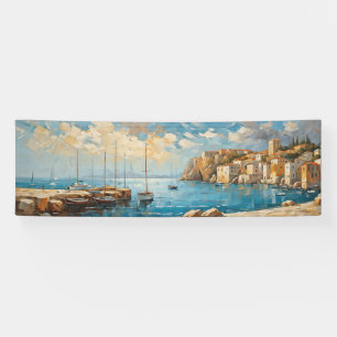Wide Seascape Mediterranean Quiet Coastal Retreat  Banner