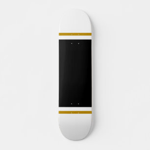 Wide Sleek Black Center Stripe Golden Brown White Skateboard