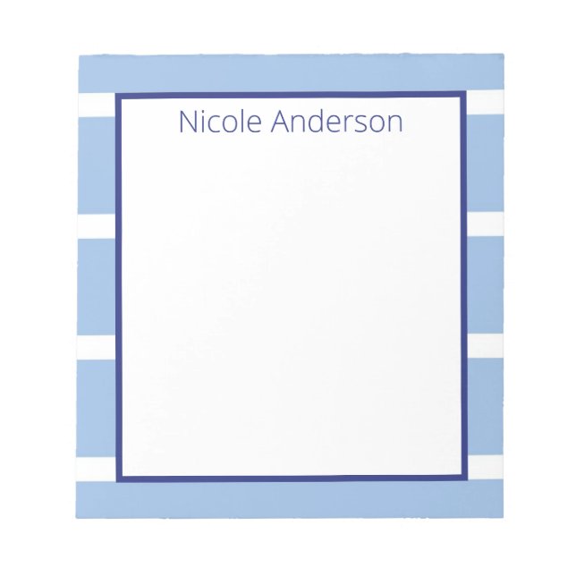 Wide Stripe Light Blue Notepad (Front)