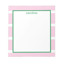 Wide Stripe Light Pink Notepad