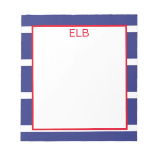 Wide Stripe Navy Blue Notepad