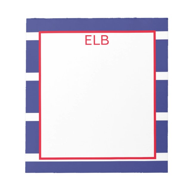 Wide Stripe Navy Blue Notepad (Front)