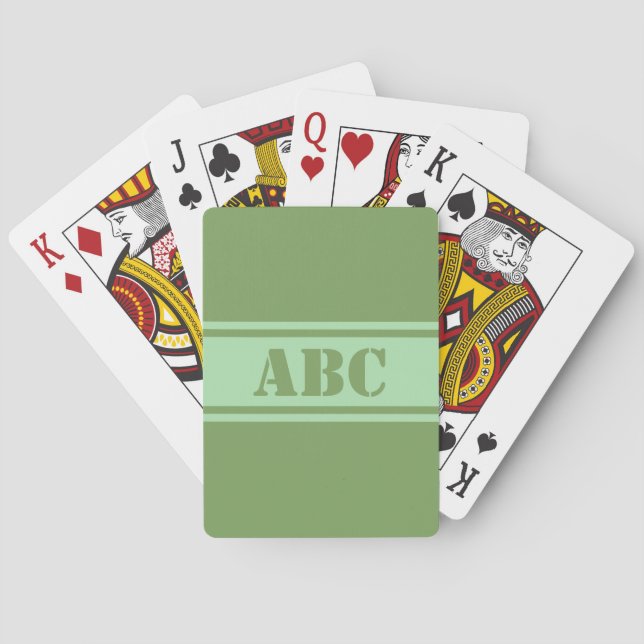 Wide Stripes custom initials playing cards (Back)