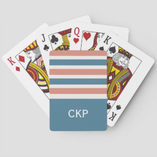 Wide Stripes custom monogram playing cards
