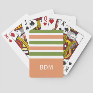 Wide Stripes custom monogram playing cards