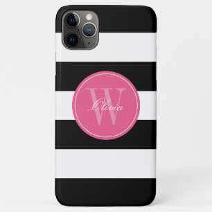 Wide Stripes Pattern Monogram iPhone 11 Pro Max Case