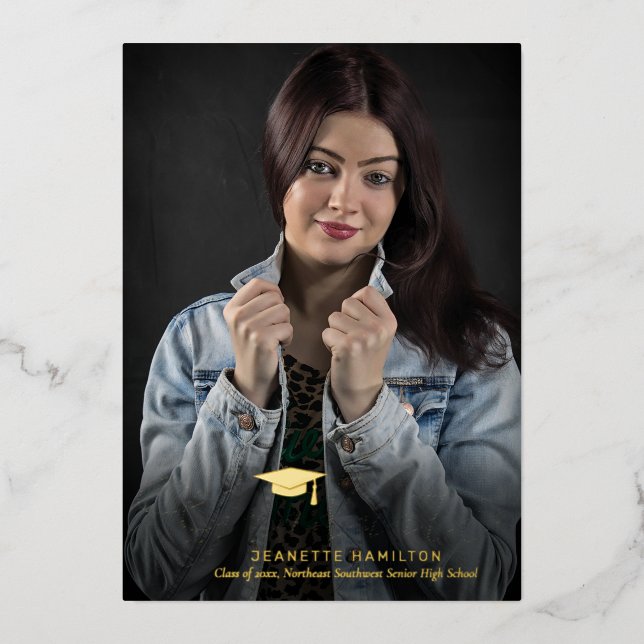 Wide Typography Script Front/Back Photo Graduation (Front)