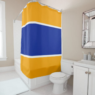 Wide Vibrant Royal Blue Bold Yellow White Stripes