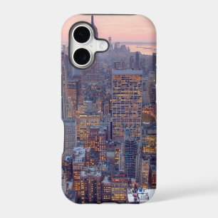 Wide view of Manhattan at sunset