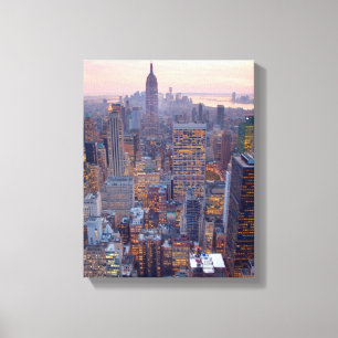 Wide view of Manhattan at sunset Canvas Print