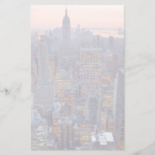 Wide view of Manhattan at sunset Stationery