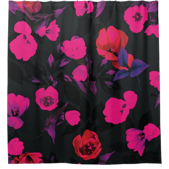 Wide vintage floral, stylized tulips pattern. (Front)