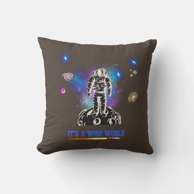 wide world throw pillow (Front)