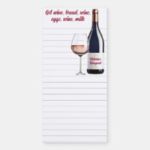 Wider-Rule Lined Funny Wine Shopping List