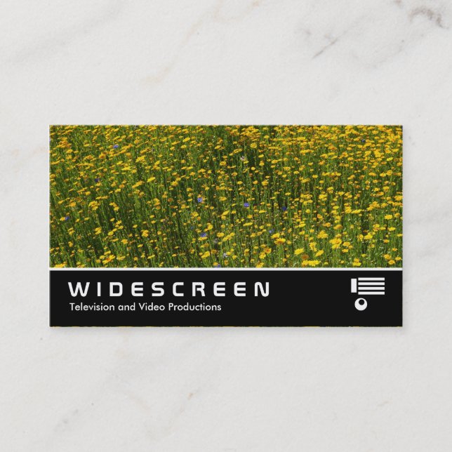 Widescreen 0444 - Bed of Yellow Daisies Business Card (Front)