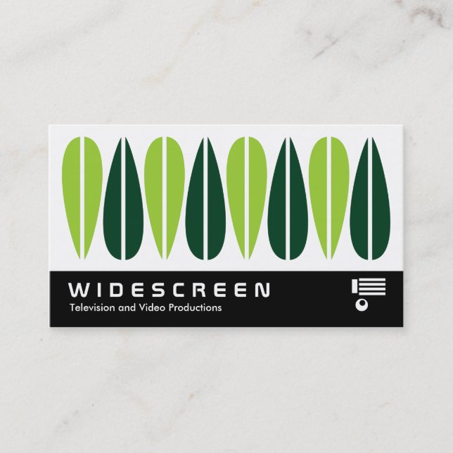 Widescreen 0462 - Retro Leaves 012 Business Card (Front)