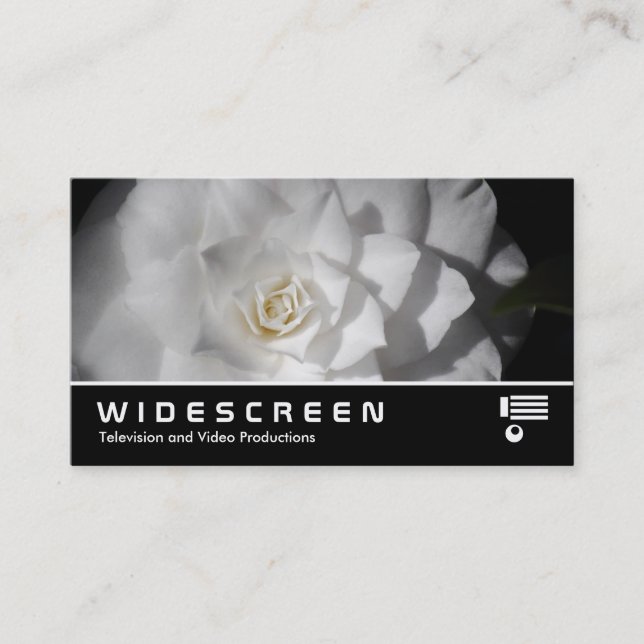 Widescreen 0472 - White Camellia Business Card (Front)