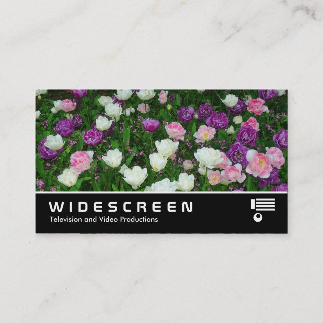Widescreen 221 - Colourful Tulips Business Card (Front)