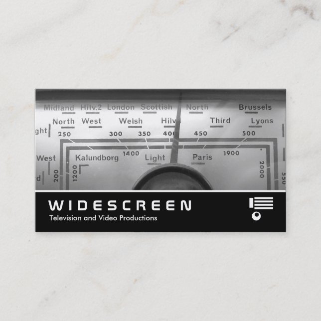 Widescreen 330 - Old UK Radio Dial Business Card (Front)