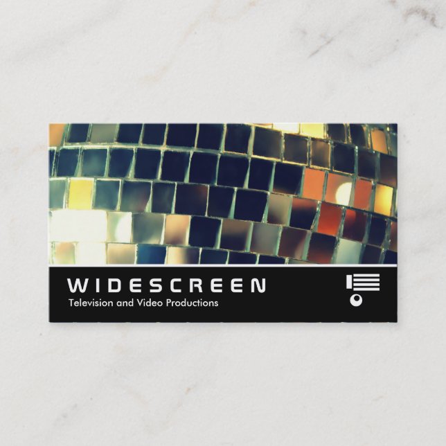 Widescreen 416 - Mirror Ball Business Card (Front)