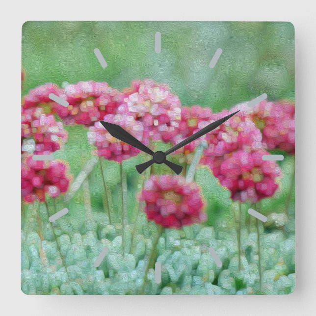 Widflowers Square Wall Clock (Front)
