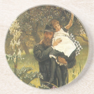Widower by Tissot, Vintage Victorian Portrait Art Coaster