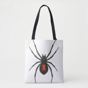 Widow's Warning: Black Widow Spider Tote Bag