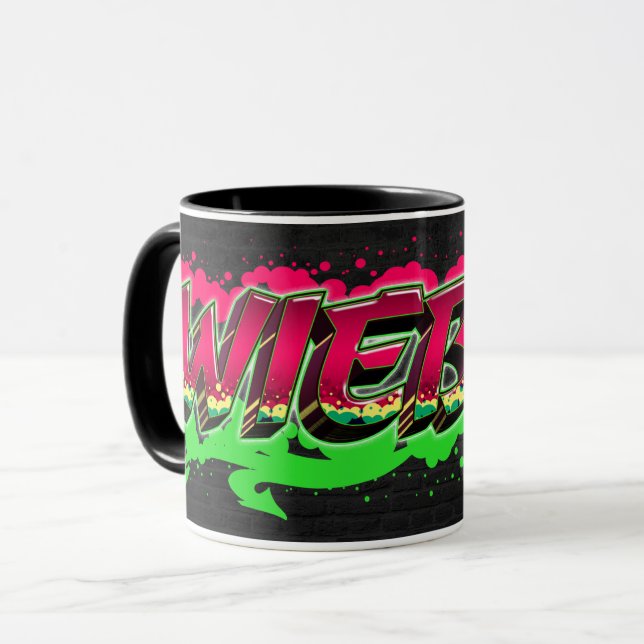 Wiebke First Name Graffiti red green Mug (Front Left)