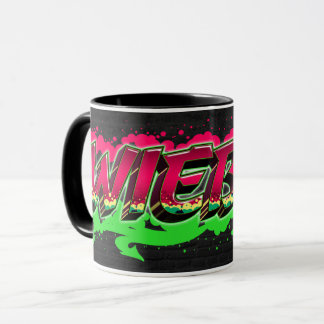 Wiebke prénom nom graffiti rouge tasse verte