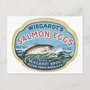 Wiegardt's Salmon Eggs Vintage Ad Postcard