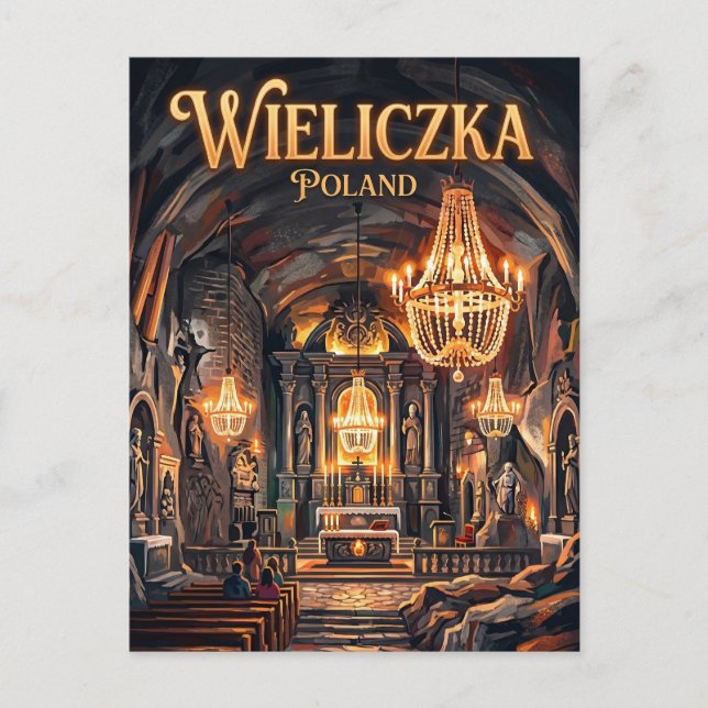 Wieliczka Salt Mine Poland Postcard (Front)
