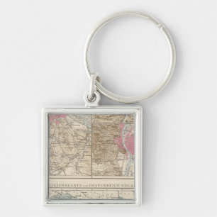 Wien, Prag, BudaPest Map Keychain