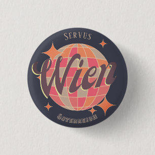 Wien Vienna Österreich Austria Retro  1 Inch Round Button