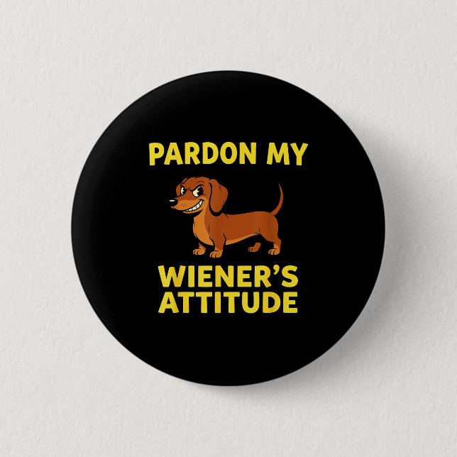 Wiener Dog Dachshund  2 Inch Round Button (Front)