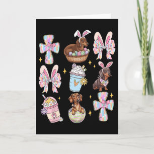 Wiener Dog Dachshund Coquette Bow Christian Doxie Card