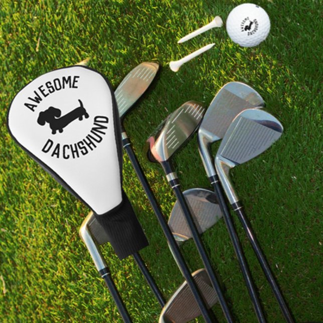Wiener Dog Golfer Gift Doxie Dad or Dachshund Mom Golf Head Cover (Awesome dachshund golf head cover)