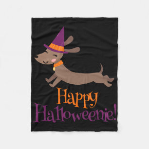 Wiener Dog Halloween Skeleton Dachshund Lover Hall Fleece Blanket